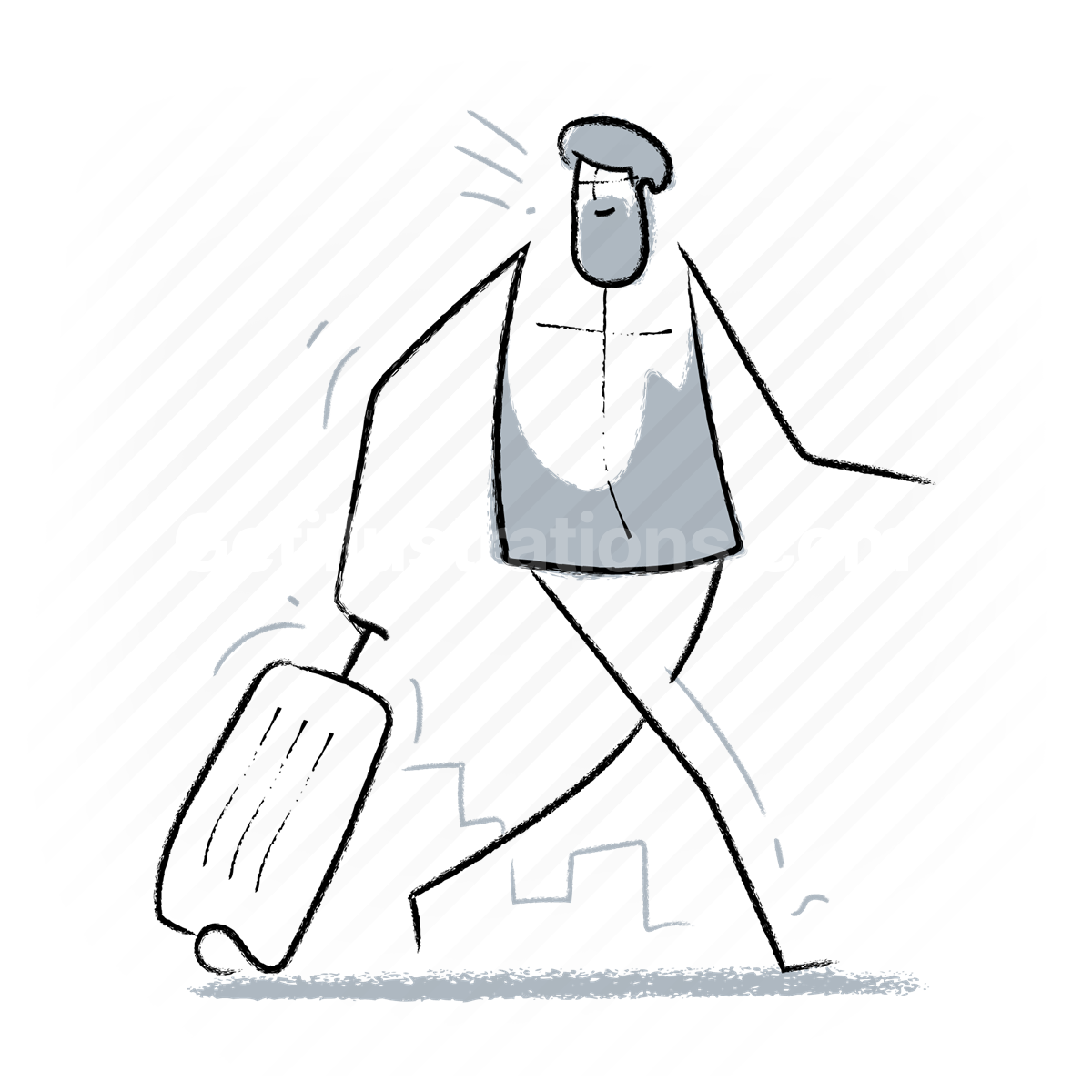 man, luggage, baggage, travelling